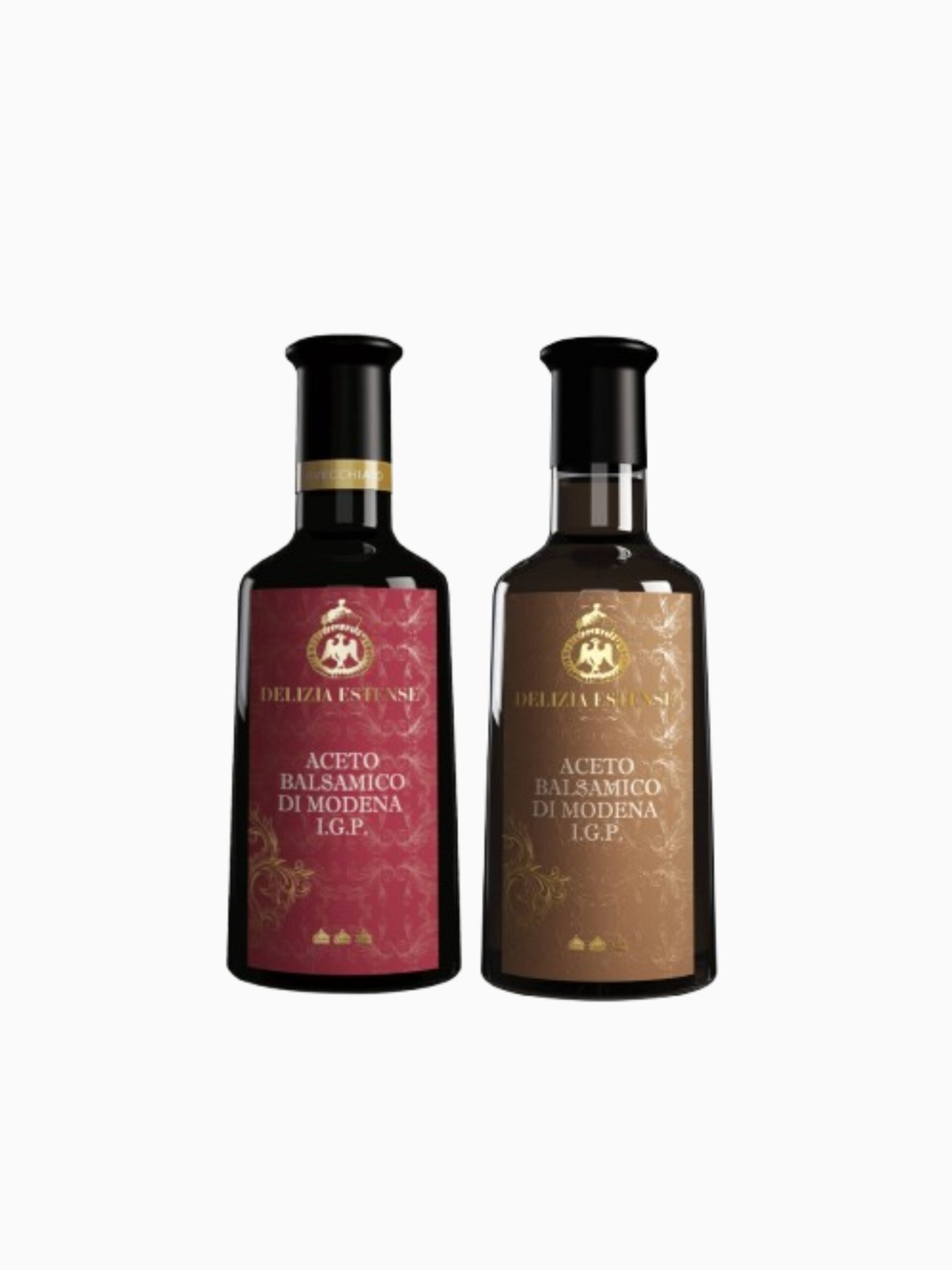 Balsamico-Set Delizia Estense aus Modena mit Etichetta Rossa und Etichetta Bronzo, je 25 cl
